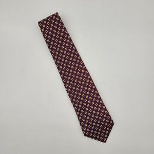 Brooks Brothers Makers Silk Maroon Print Neck Tie